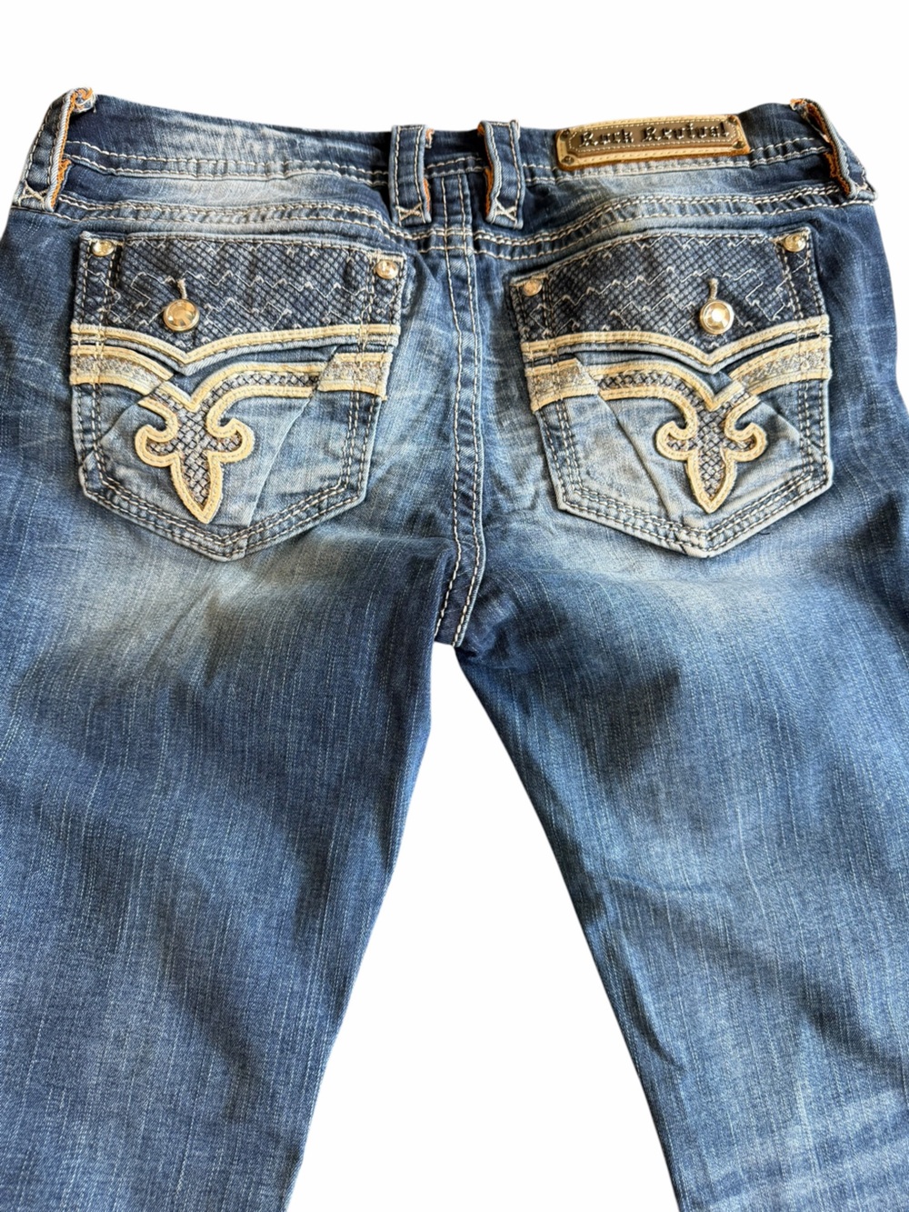 Rock Revival Sunee Boot Jeans Women’s 31 Medium Wash Stretch Embroidered Bootcut - Picture 4 of 16